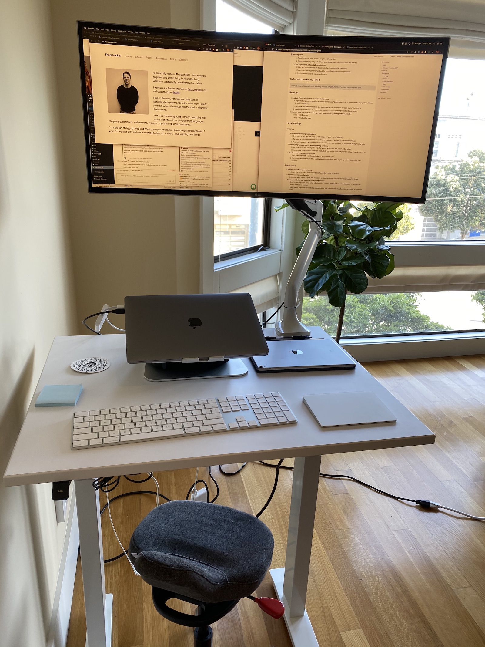 Home office setup of Eric Brody-Moore, Growth & Business Operations