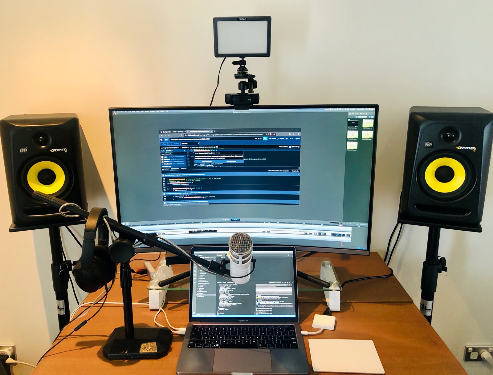 Home office setup of Ryan Blunden, Developer Advocate