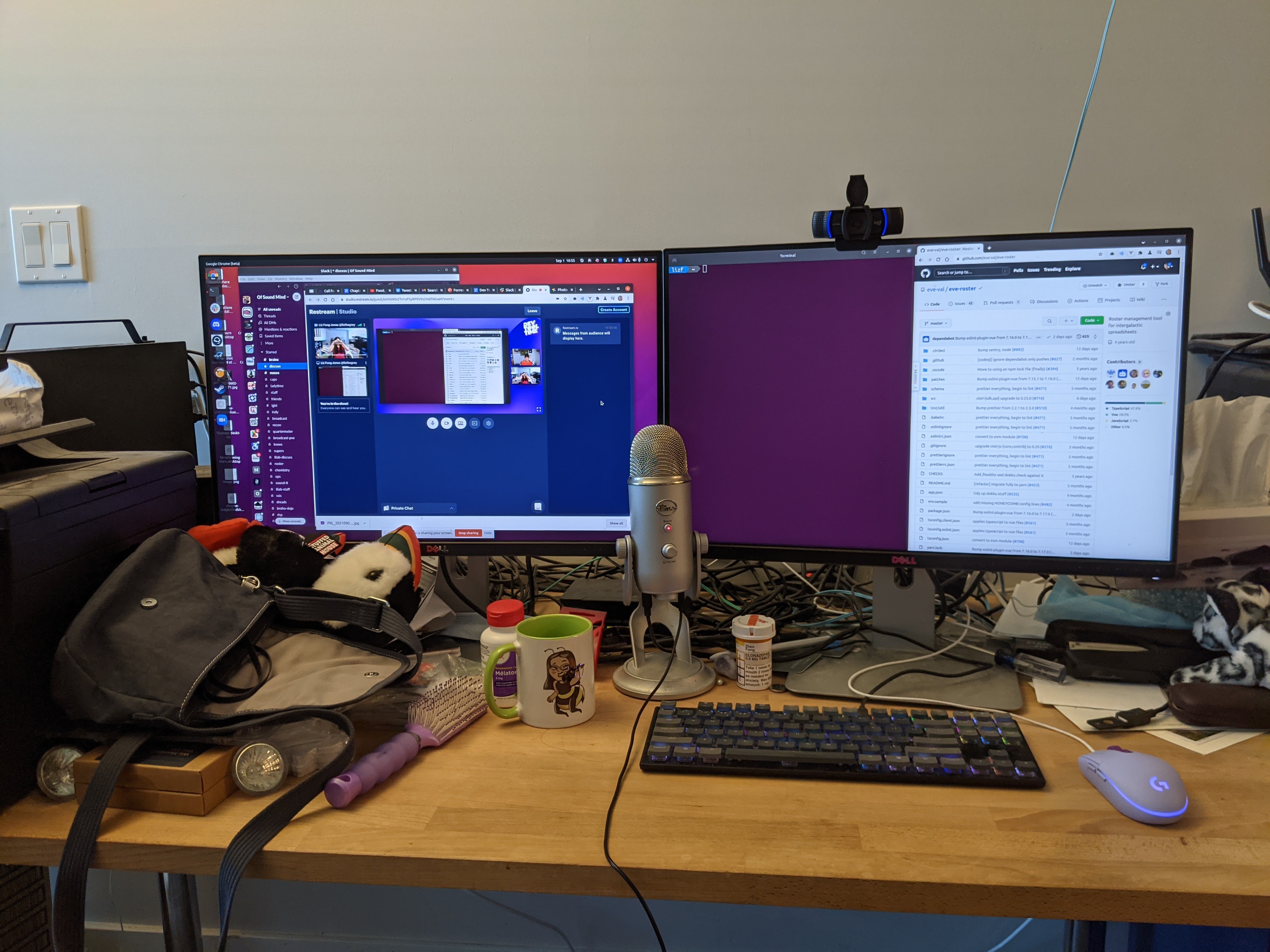 Liz’s main work desk